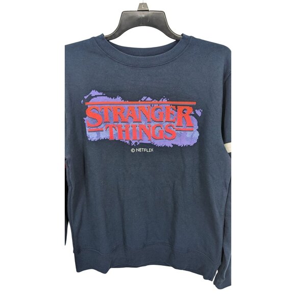 Netflix Stranger Things Sweatshirt Women Size M Pullover Graphic Print Logo Cozy - Picture 3 of 8